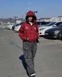  Áo Khoác [Unisex] Badblood - [w-hde24-064] Classic Check Hooded Zip-Up Red 