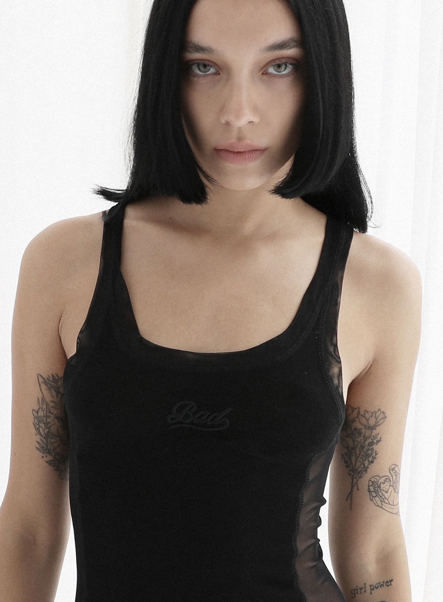  Áo Croptop [Nữ] Badblood - [w-tnk24-024] Second Skin Tank Top Black 