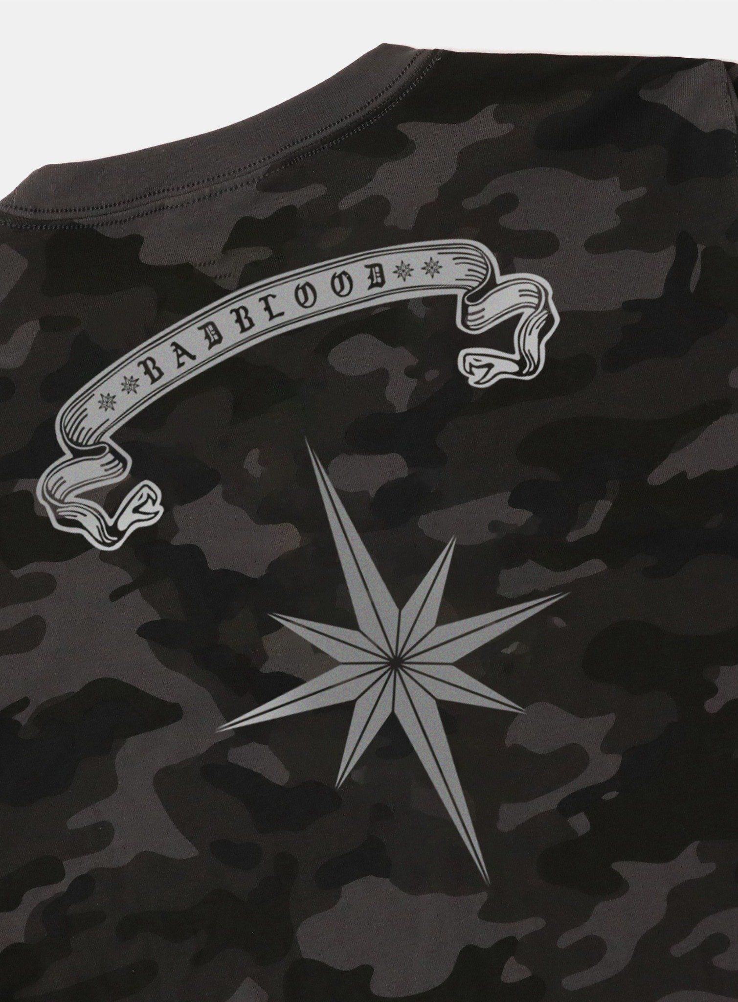  Áo Thun [Unisex] Badblood - [w-tee25-094] Cosmo Reflective Ringer T-Shirt Black Camo 