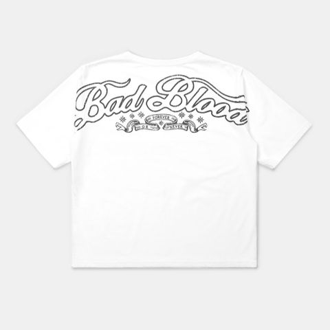 Áo Thun [Nữ] Badblood - [w-tee25-028] Mystic 1/2 Print T-Shirt Slim Fit White