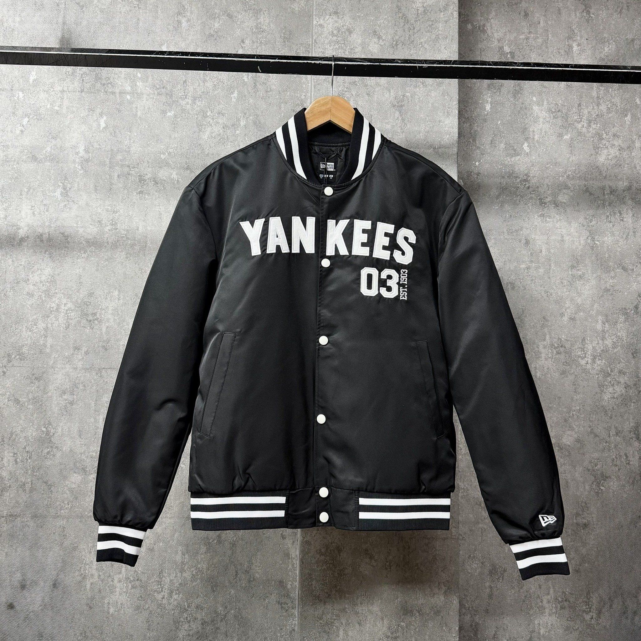  Áo Khoác Bomber New Era - [Unisex] Boston Varsity Jacket Black 