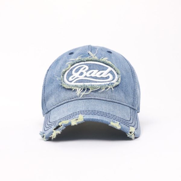 Nón Badblood - [w-hat24-028] Oval Logo Denim Ball Cap Blue