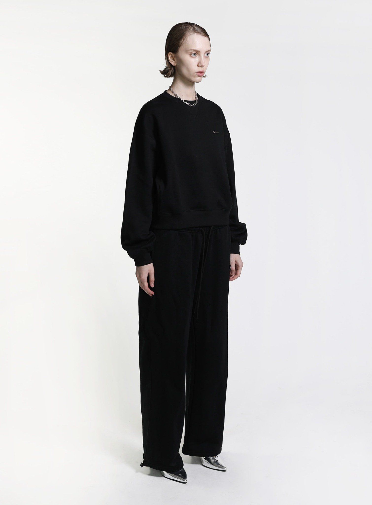  Áo Sweater [Unisex] Badblood -[w-sweatshirt22-003] Minimal Logo Heavyweight - Black 