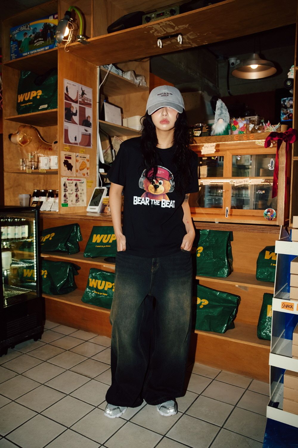  Áo thun [Nữ] ADLV - Acmédelavie Headphone AC Bear Black 