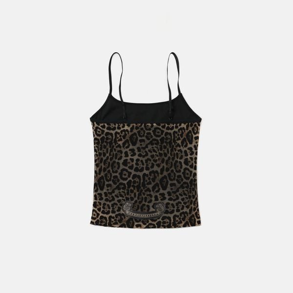 Áo Croptop [Nữ] Badblood - [w-tnk25-035] Mystic String Tank Brown Leopard