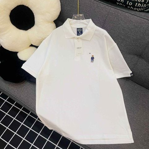 Áo Polo WHOAU [Unisex] - Steve Short Sleeve Collar White - WHHAE2411U