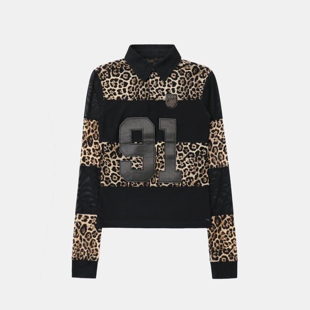  Áo Thun Dài Tay [Unisex] Badblood - [w-tee25-021] Vintage Club Rugby Leopard 