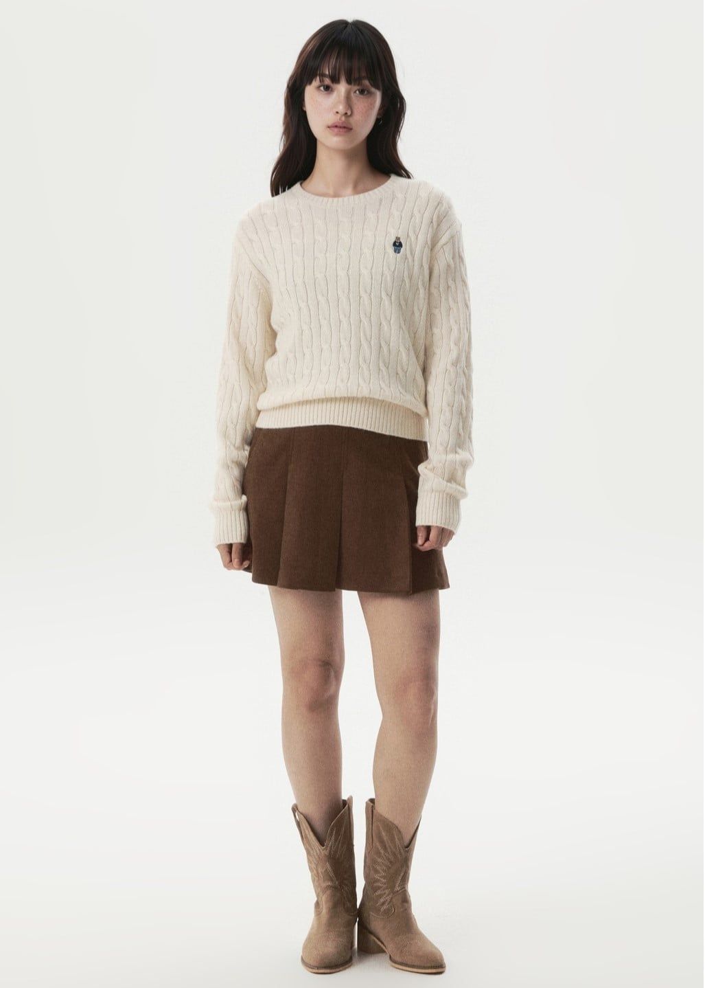  Áo Sweater Whoau [Nữ] - Steve Cable R-neck Pullover - WHKAG4921F 