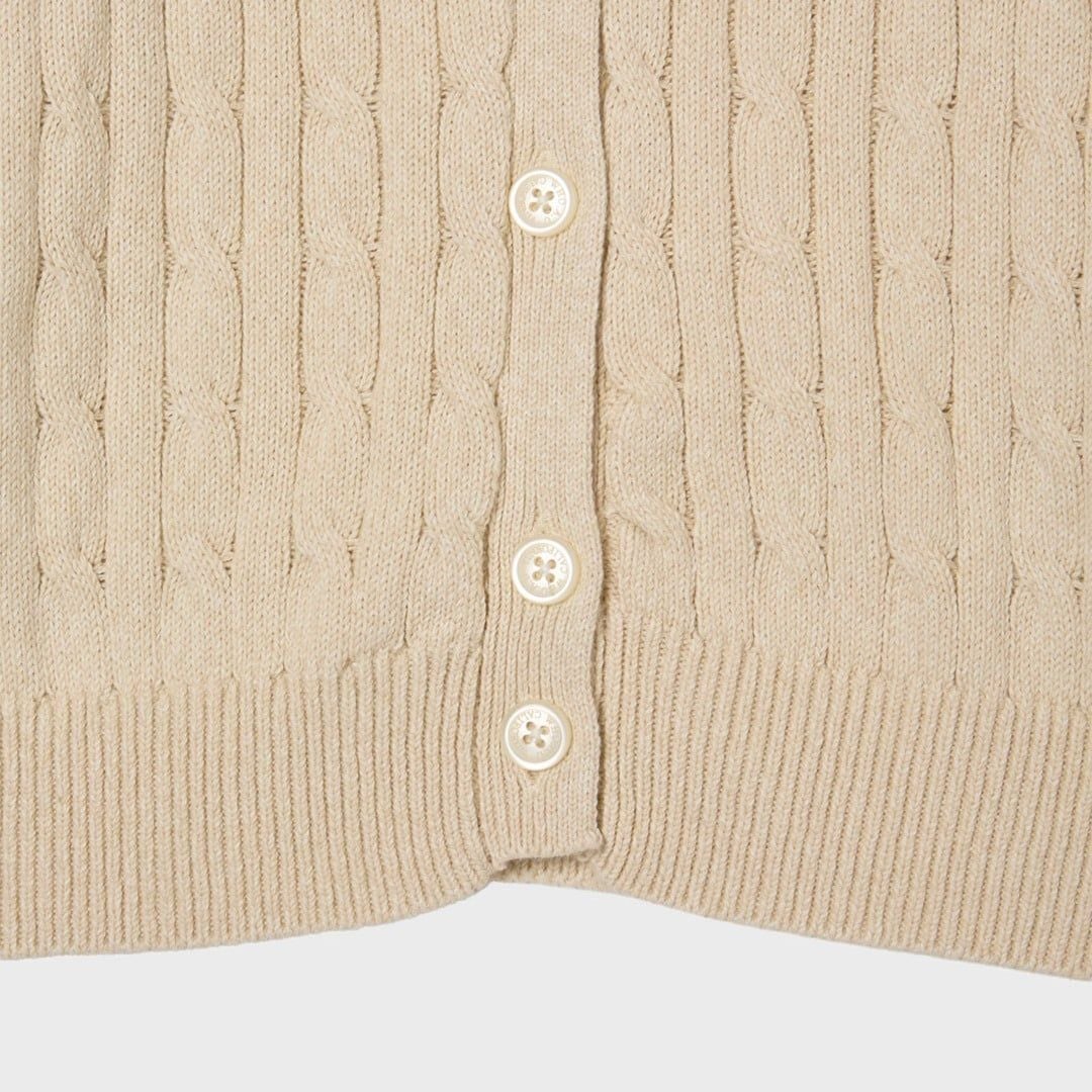  Áo Cardigan Len WHOAU [Nữ] - Steve Cable Cardigan Beige - WHCKG2211F 