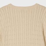  Áo Cardigan Len WHOAU [Nữ] - Steve Cable Cardigan Beige - WHCKG2211F 