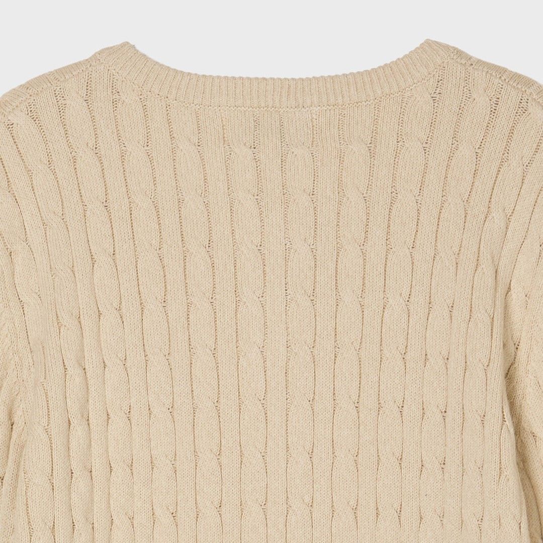  Áo Cardigan Len WHOAU [Nữ] - Steve Cable Cardigan Beige - WHCKG2211F 