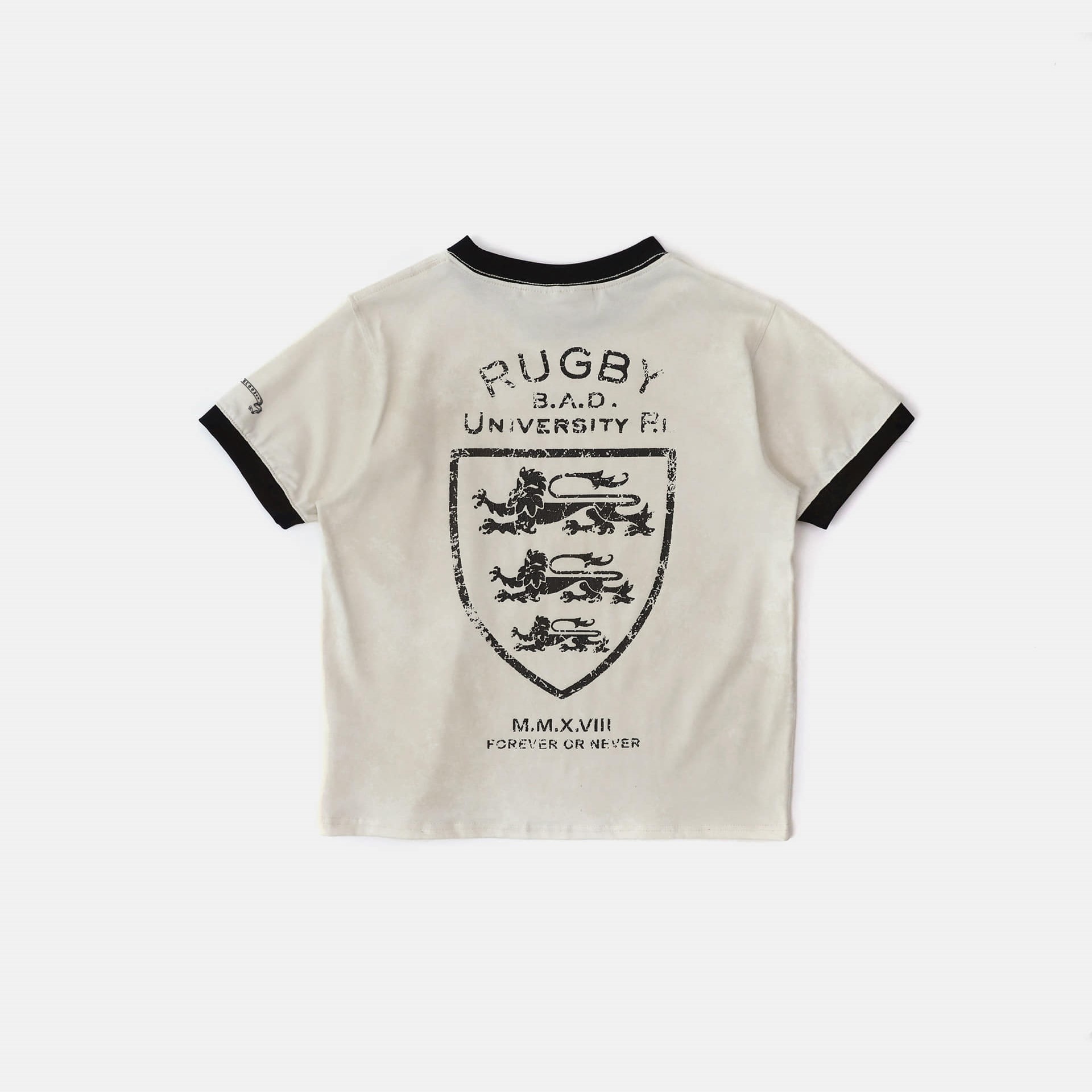◆25SS BADBLOOD Workshop Shield Print Ringer T-Shirt◆ Workshop Shield Print Ringer T-Shirt - Cream