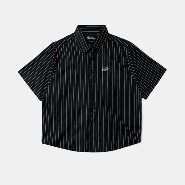Áo Sơ Mi [Unisex] Badblood - [w-sht25-004] Dark Classic Short Sleeve Shirt Black/Striped