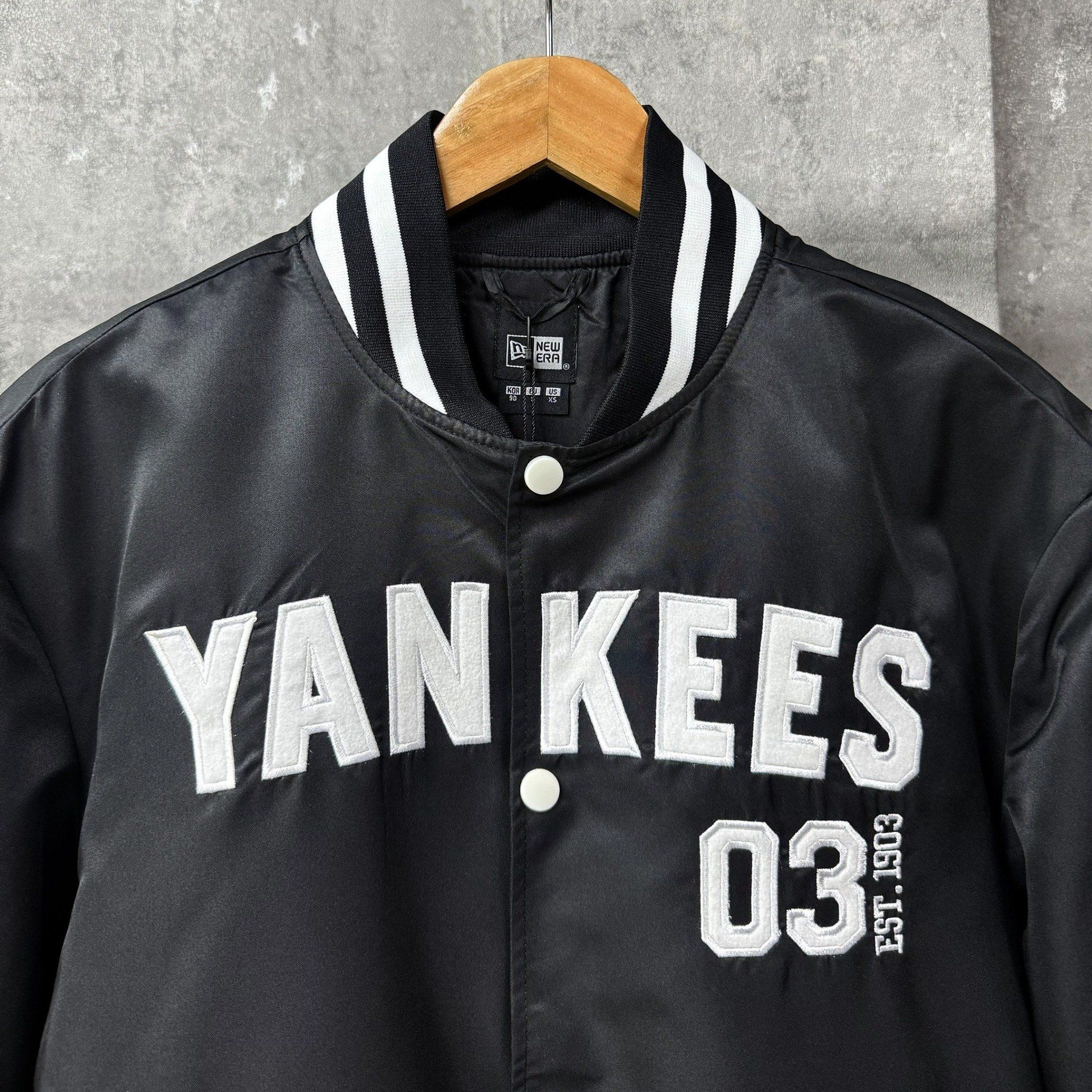  Áo Khoác Bomber New Era - [Unisex] Boston Varsity Jacket Black 