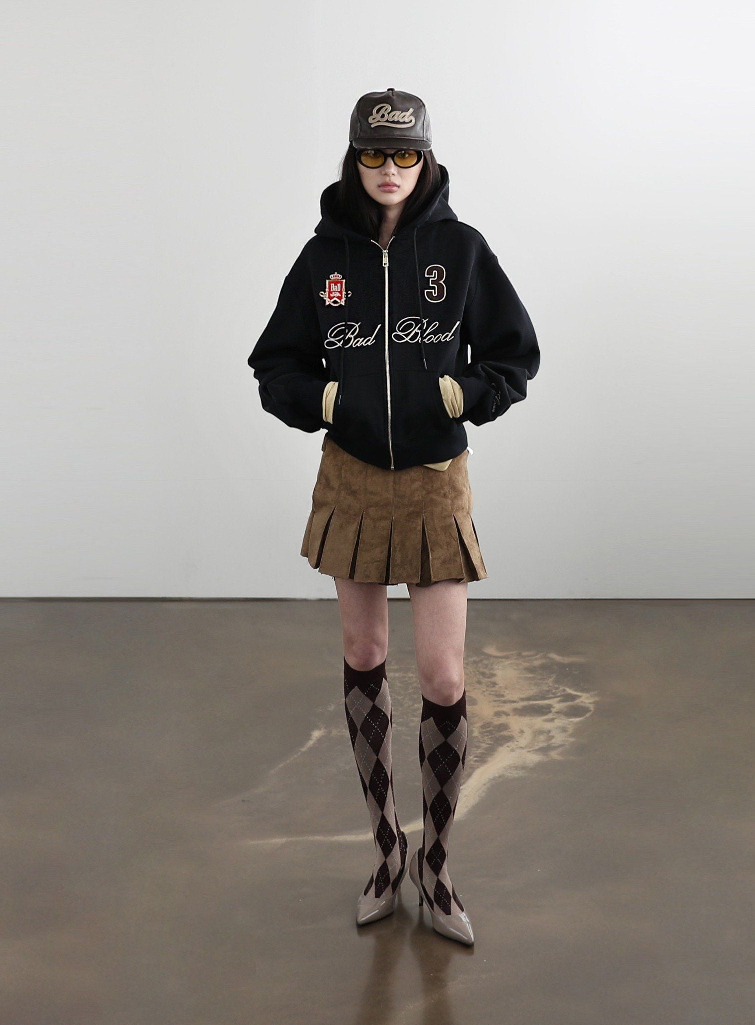  Áo Khoác [Unisex] Badblood - [w-hde24-063] Royal Classic Hooded ZipUp Black 