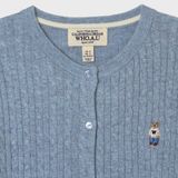  Áo Cardigan WHOAU [Nữ] - Steve High Gauge Wool Cable Blue - WHCKG1215F 