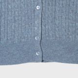  Áo Cardigan WHOAU [Nữ] - Steve High Gauge Wool Cable Blue - WHCKG1215F 