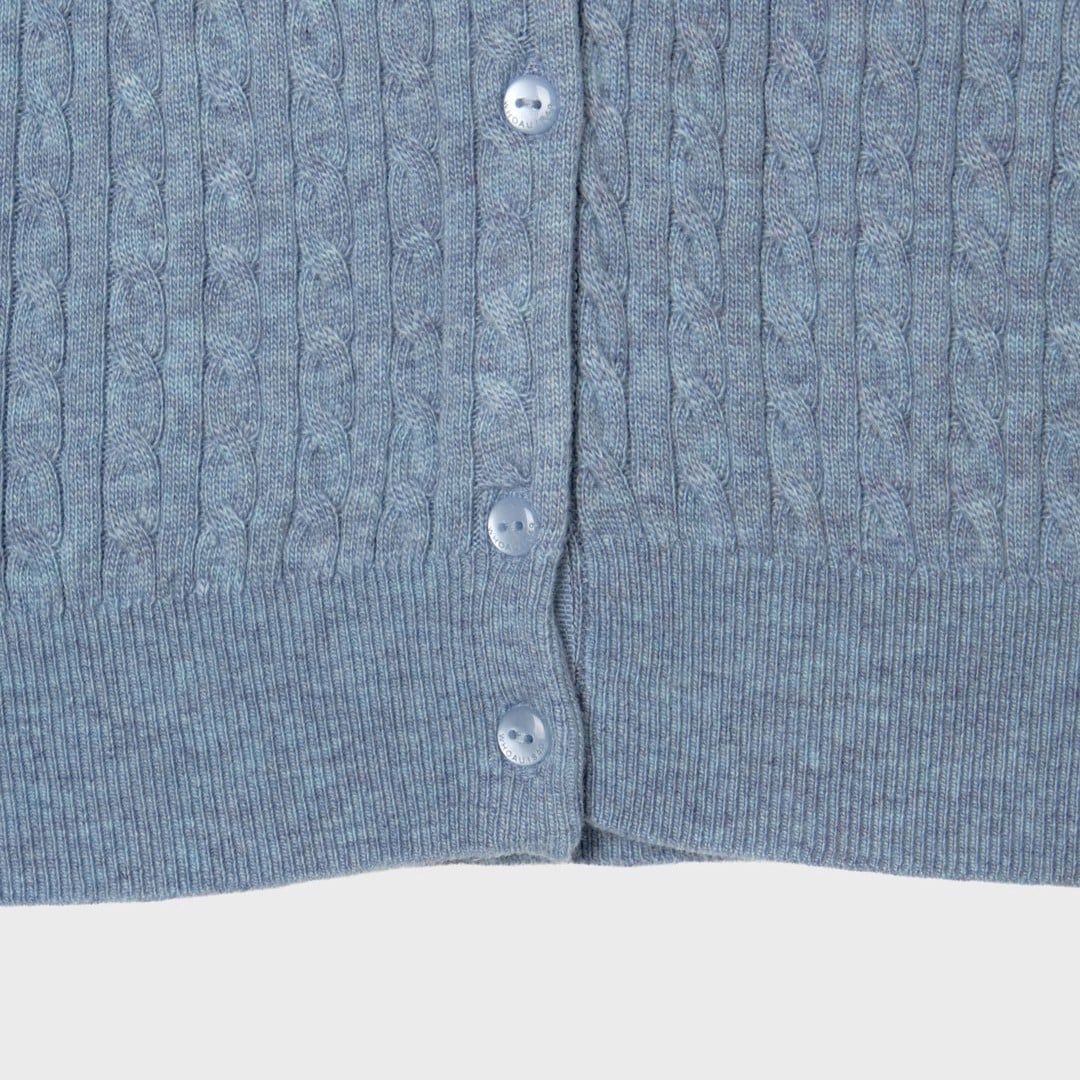  Áo Cardigan WHOAU [Nữ] - Steve High Gauge Wool Cable Blue - WHCKG1215F 