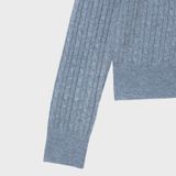  Áo Cardigan WHOAU [Nữ] - Steve High Gauge Wool Cable Blue - WHCKG1215F 