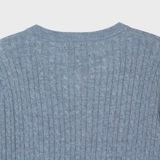  Áo Cardigan WHOAU [Nữ] - Steve High Gauge Wool Cable Blue - WHCKG1215F 