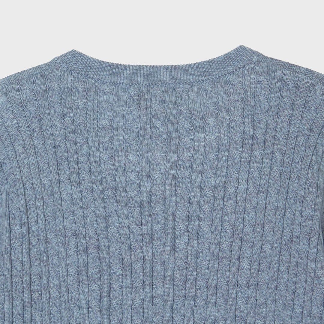  Áo Cardigan WHOAU [Nữ] - Steve High Gauge Wool Cable Blue - WHCKG1215F 
