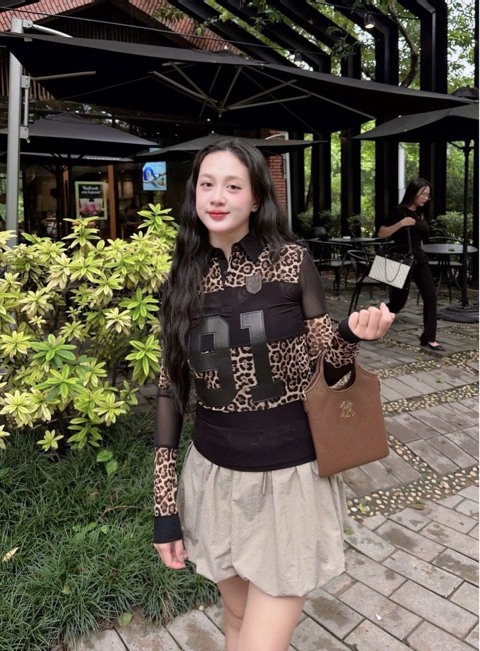  Áo Thun Dài Tay [Unisex] Badblood - [w-tee25-021] Vintage Club Rugby Leopard 