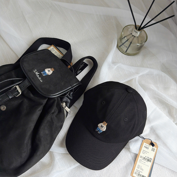 Nón Whoau - [Unisex] Steve Ball Cap Black - WHACE4902A