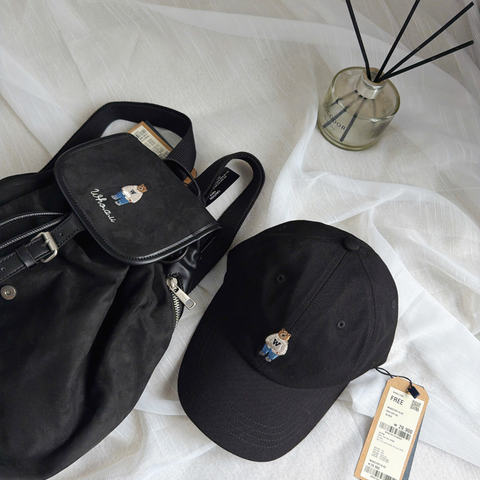 Nón Whoau - [Unisex] Steve Ball Cap Black - WHACE4902A