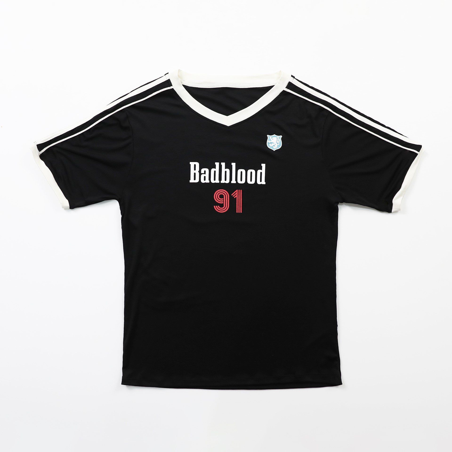  Áo Thun [Unisex] Badblood - [w-tee24-054] Vintage Club V-Neck Jersey T-Shirt Black 
