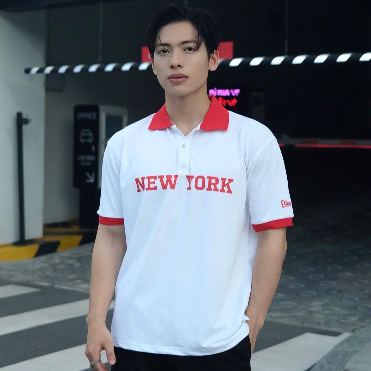  Áo Thun Polo New Era - [Unisex] NY Yankees Basic White/Red 