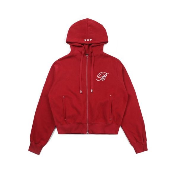  Áo Khoác [Unisex] Badblood - [w-hde24-022] Classic Logo Hooded ZipUp Red 