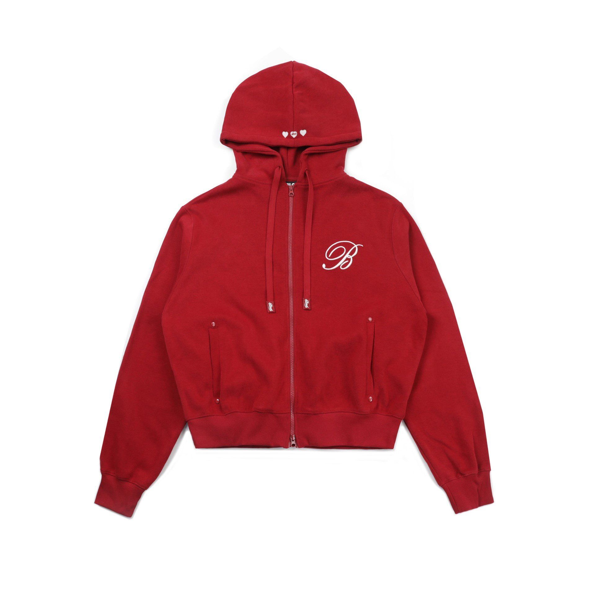  Áo Khoác [Unisex] Badblood - [w-hde24-022] Classic Logo Hooded ZipUp Red 