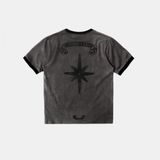  Áo Thun [Unisex] Badblood - [w-tee25-090] Cosmo Bad Patch Ringer T-Shirt Charcoal 