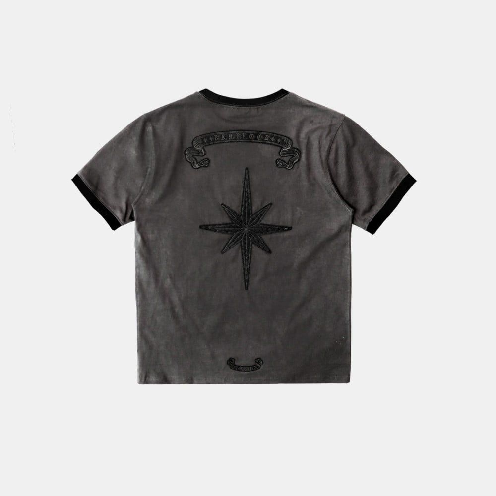  Áo Thun [Unisex] Badblood - [w-tee25-090] Cosmo Bad Patch Ringer T-Shirt Charcoal 
