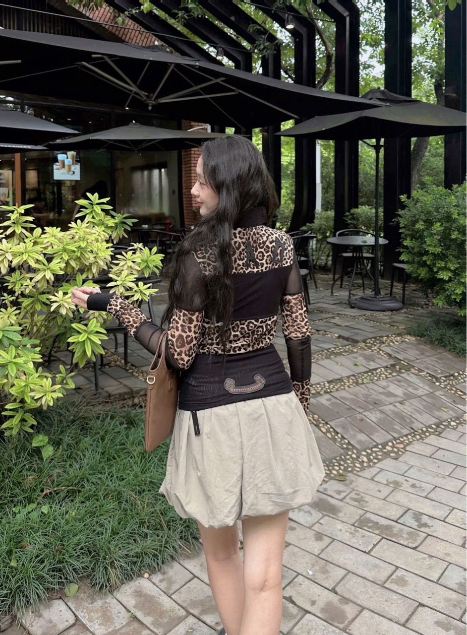  Áo Thun Dài Tay [Unisex] Badblood - [w-tee25-021] Vintage Club Rugby Leopard 