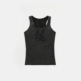  Áo Croptop [Nữ] Badblood - [w-tnk25-008] Rusty Denim Tank Top Black 