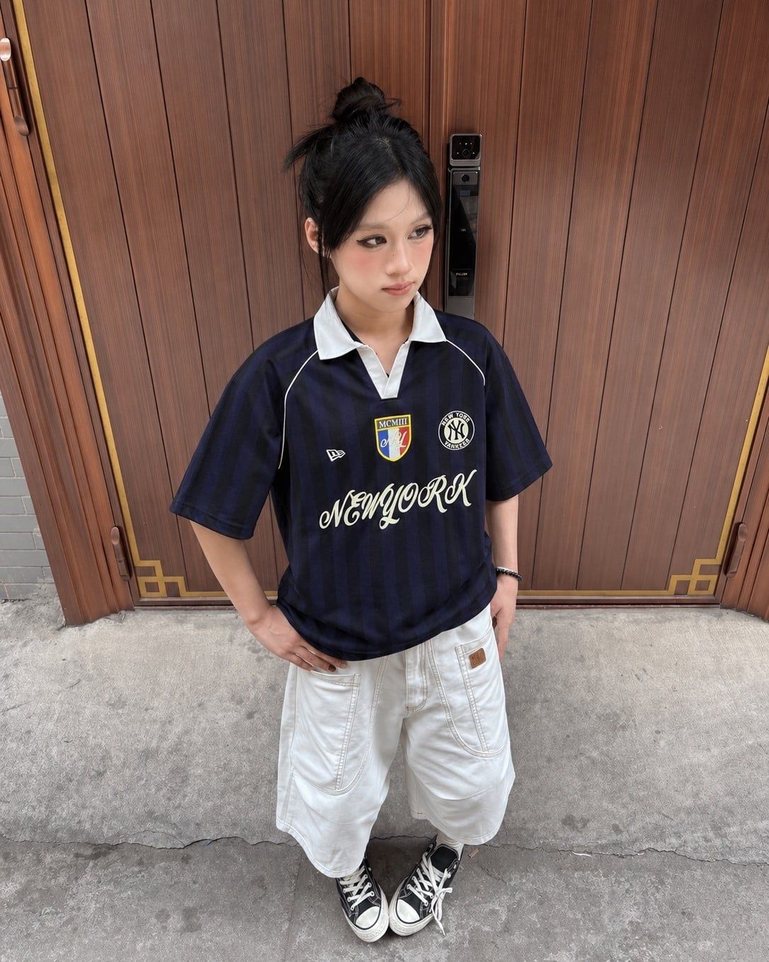  Áo Thun Polo New Era - [Unisex] NY Jersey Football Stripes - 17778451 