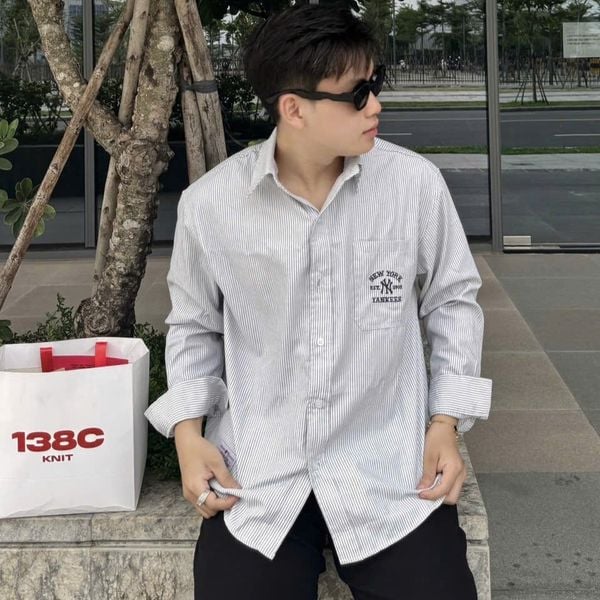 Áo Sơ Mi New Era - [Unisex] NY Yankees Striped Gray - 14529326