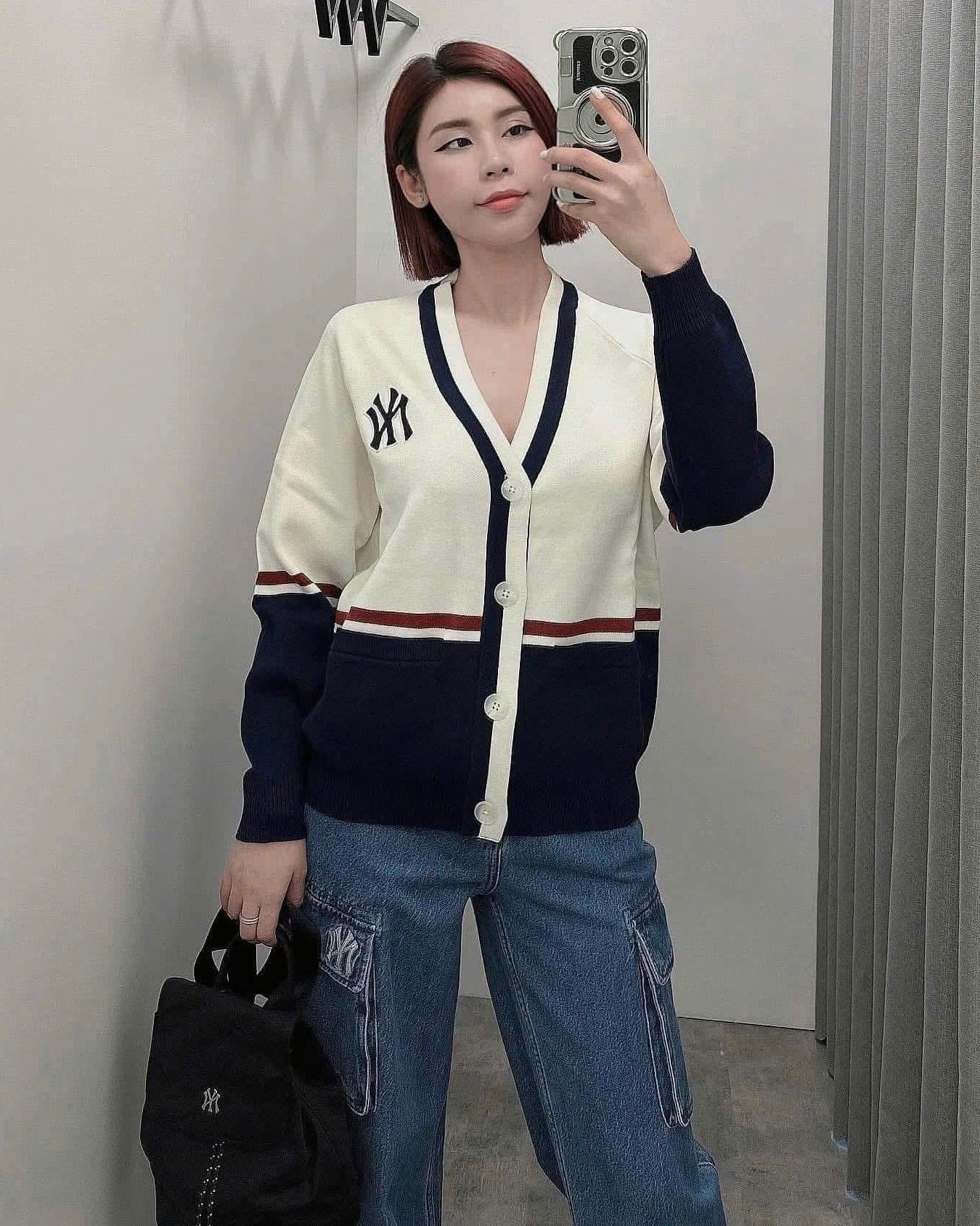  Áo Cardigan MLB [Unisex] Varsity New York Yankees - 3AKCV0144-50CRS 