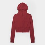  Áo Khoác [Unisex] Badblood - [w-hde24-035] Beyond Soft Hooded Zip-Up Slim Fit Carmine 