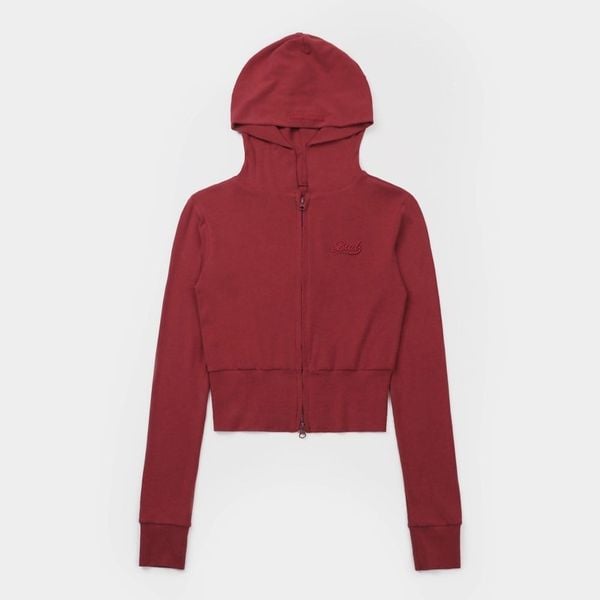 Áo Khoác [Unisex] Badblood - [w-hde24-035] Beyond Soft Hood Zip-Up Slim Fit Carmine