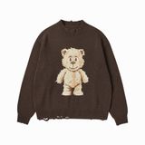  Áo Len ADLV Distressed Bear Knit Brown 