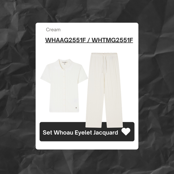  Set Polo Whoau [Nữ] Summer Eyelet Jacquard - WHAAG2551F / WHTMG2551F 
