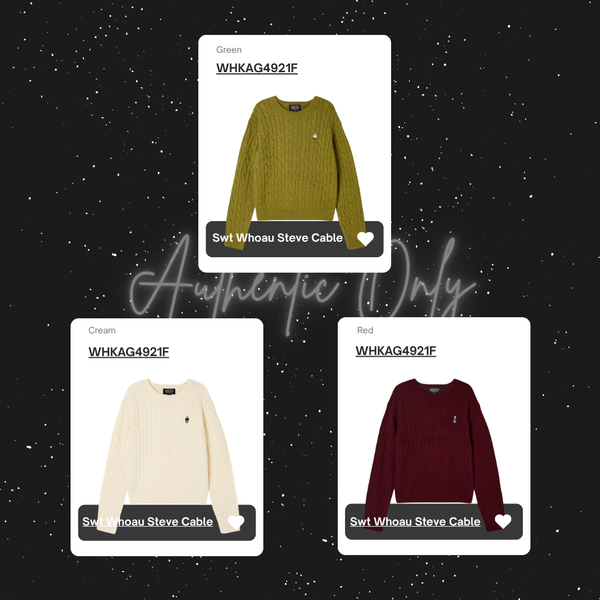 Áo Sweater Whoau [Nữ] - Steve Cable R-neck Pullover - WHKAG4921F