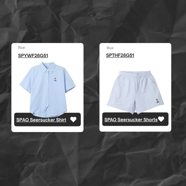  Set Áo Quần Sơ Mi SPAO [Nữ] - Woody Seersucker Short Sleeve Shirt - SPYWF26G51/SPTHF26G51 