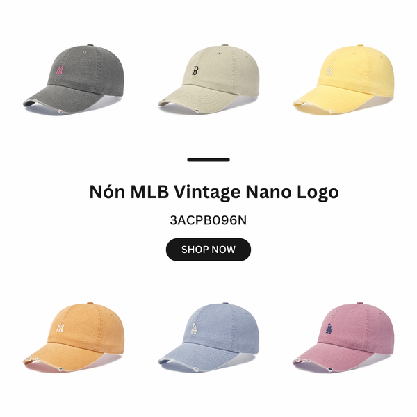 Nón MLB Korea - [Unisex] Vintage Nano Unstructured Ball Cap - 3ACPB096N 