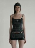  Áo Hai Dây [Nữ] Badblood -[w-tnk25-003] Beyond Soft String Tank Striped Black 