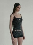  Áo Hai Dây [Nữ] Badblood -[w-tnk25-003] Beyond Soft String Tank Striped Black 