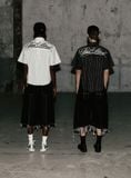  Áo Sơ Mi [Unisex] Badblood - [w-sht25-003] Dark Classic Short Sleeve Shirt White/Striped 