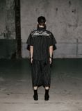  Áo Sơ Mi [Unisex] Badblood - [w-sht25-004] Dark Classic Short Sleeve Shirt Black/Striped 